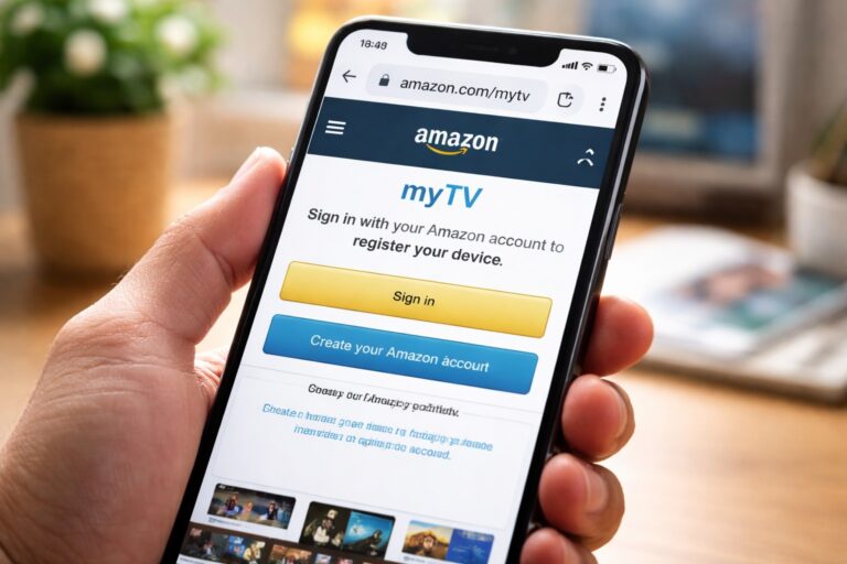 Amazon MyTV sign-in page displayed on smartphone browser