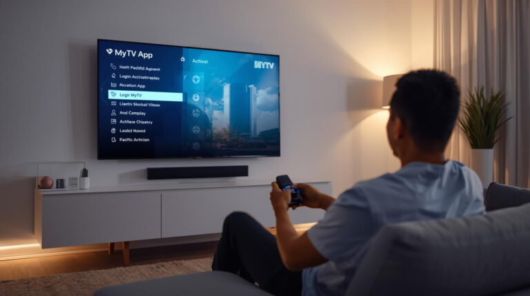 MyTV app activation screen on smart TV entering code to activate streaming app